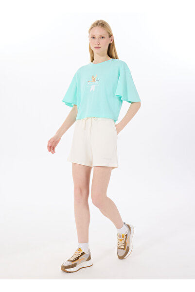 Discovery Expedition D5SL-SHT3553 Kırık Beyaz Normal Bel Relaxed Düz Kadın Şort