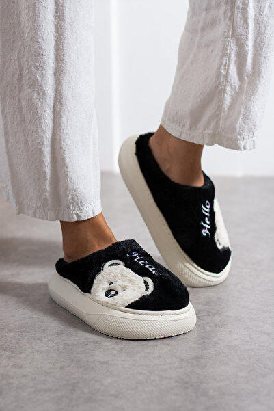 birrbazaar Women's Plush Slippers Winter Stitched Washable Warm Furry Lightweight Non-Slip Comfortable Sole