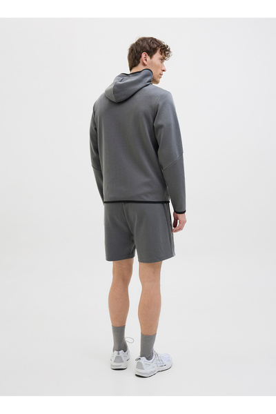 Jack & Jones Gri Erkek Normal Bel Normal Kalıp Sweat Şort 12273304_JPSTGORDON FUSION SWEAT SH