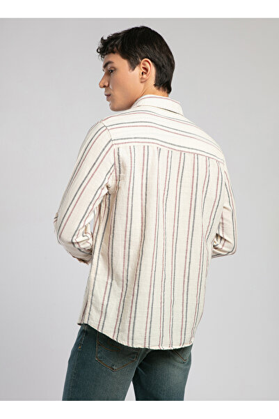 Lee Cooper Ανδρικό πουκάμισο Regular Fit Navy Blue 252 LCM 241005 JACOB LACİ-BORDO