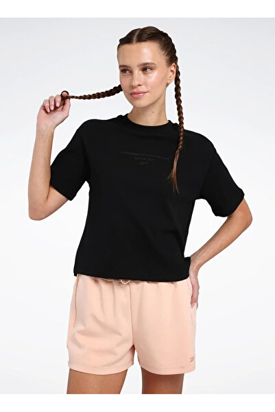 Reebok LC 6634 SERA TEE Siyah Yuvarlak Yaka Slim Fit Kadın T-Shirt