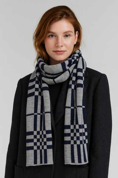 Sebir Moda Tricotaj în carouri din material subțire Eșarfă