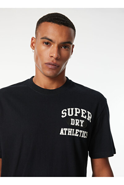 SUPERDRY Bisiklet Yaka Baskılı Siyah Erkek T-Shirt M1011914A02A_EMB SUPERSTATE ATH LOG