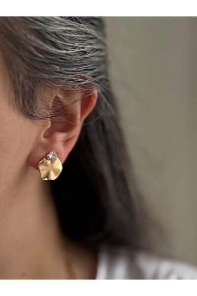 Owentis أقراط هيوستن غير متماثلة من حجر الذهب الوردي الصلب - لا تفقد اللون-