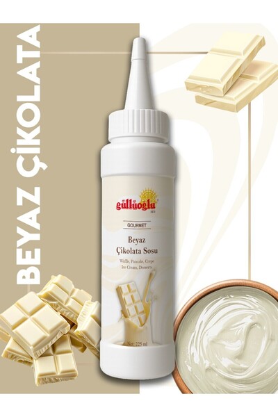 Beyaz Çikolata Sos - Waffle & Krep & Pankek & Tatlı & Dondurma & Kruvasan Sos - 300 gr / 225 ml