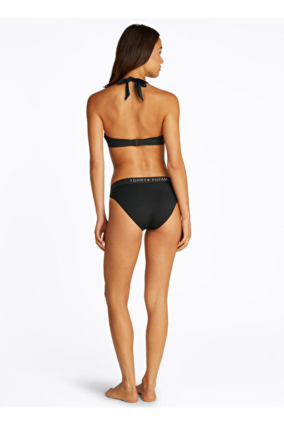 Tommy Hilfiger Siyah Kadın Regular Fit Halter Yaka Bikini Üst UW0UW05813BDS