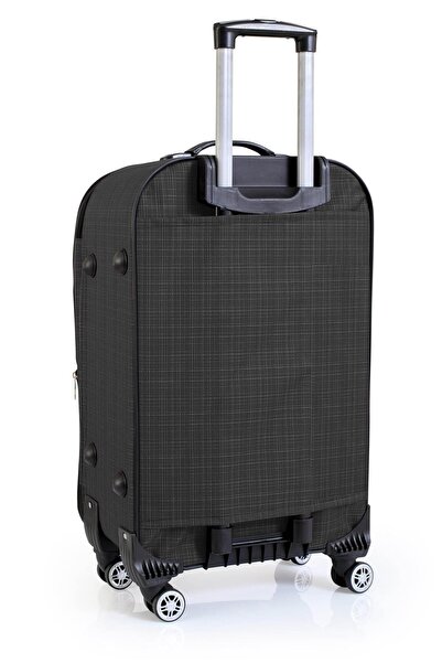 Esbuik Uniseks Körüklü 3'lü Kumaş Valiz & Bavul Seti Kabin+orta+büyük Boy