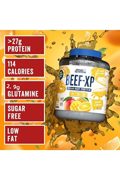 applied nutrition Beef XP Protein Isolate Orange & Mango Zero Sugar, Low Fat, 1.8kg