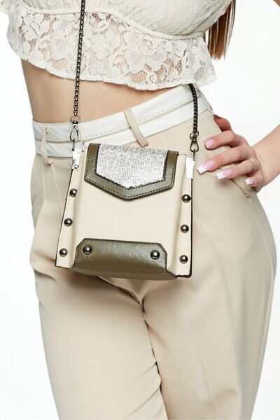 Morpelikan Kadın Mini zincir Askılı Çarpraz Omuz Çantası