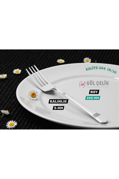 KAVEH 12 Person Dinner Forks Alvina Model 304 Quality 18/10 Stainless Steel