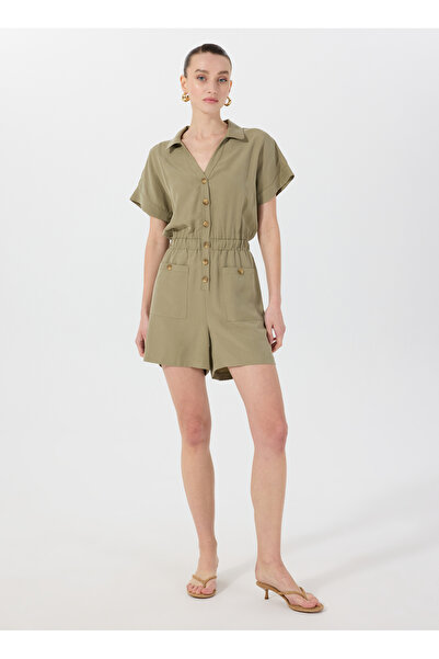 Mustang Nakışlı Haki Kadın Tulum M5SL-TLM1602