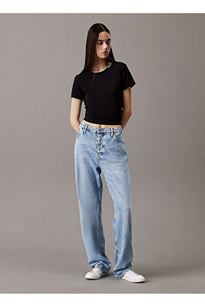 Calvin Klein Jeans Bisiklet Yaka Düz Siyah Kadın T-Shirt J20J225540BEH