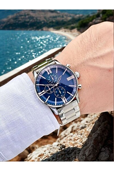 Leerybee Gümüş Renk Çelik Kordon Erkek Kol Saati Abiye Kardeşe Sevgiliye Baba...