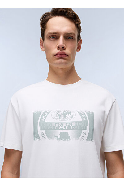 Napapijri NP0A4IEA2061-S-VANNI PRT SS Beyaz Relaxed Erkek T-Shirt
