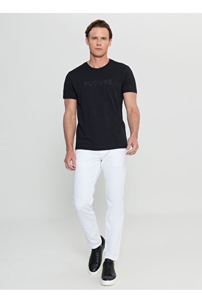 ALTINYILDIZ CLASSICS Altınyıldız Classics Crew Neck Printed Black Men's T-Shirt Ace091252078_Syh