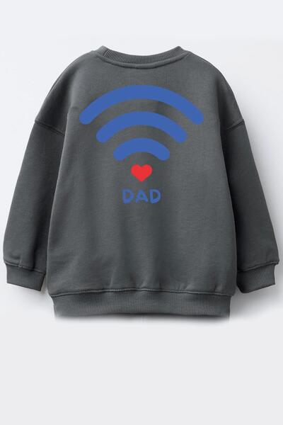 Monila Unisex Çocuk Baskılı 3 İplik Kumaş Pamuklu Sweatshirt