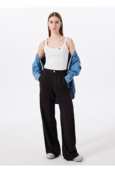 Jeep Normal Bel Bol Kesim Siyah Kadın Pantolon J5SL-PNT7162