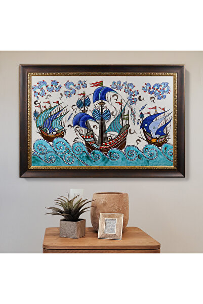 CFTC Tile & Ceramic El Yapımı İznik Çini Pano – Kalyon Desenli