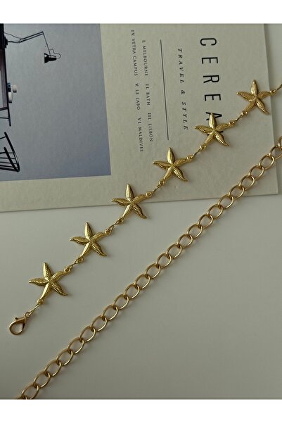 TABA BUTİK Curea de damă cu lanț reglabil cu cataramă stea