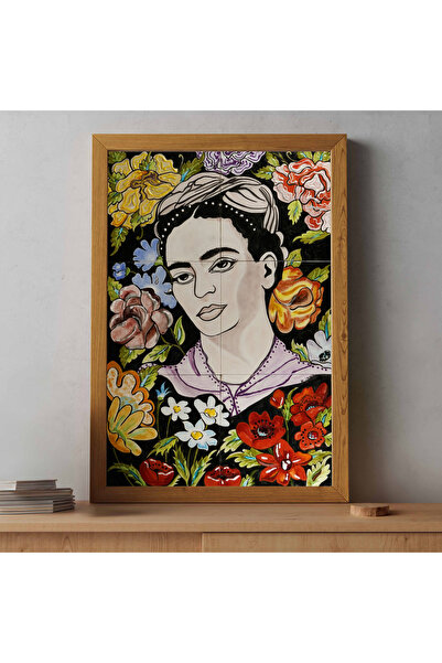El Yapımı Çini Pano – Sanat İkonu ve Çiçek Motifli