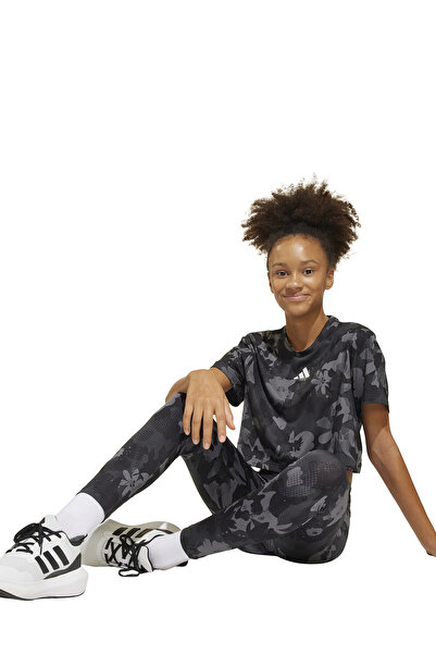 adidas Siyah - Gri Kız Çocuk Tayt JJ5054-JG TR-ES FL LE