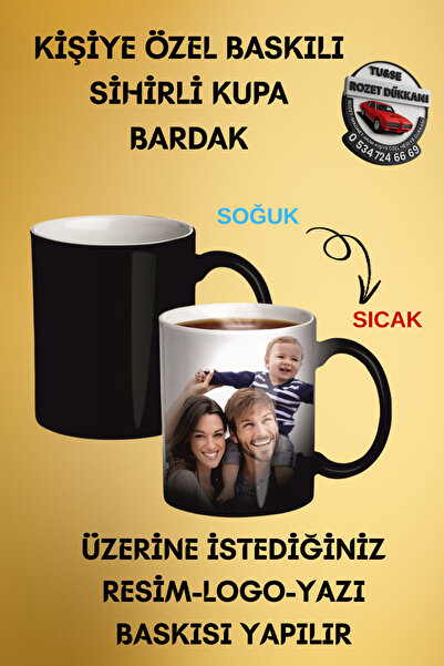 Tu&Se Candles Sihirli Kupa – Kişiye Özel Baskılı Isıya Duyarlı Bardak