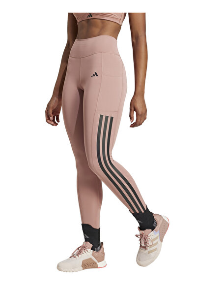 adidas Optime 3 Stripes Full Length Women's Pink Training Tights