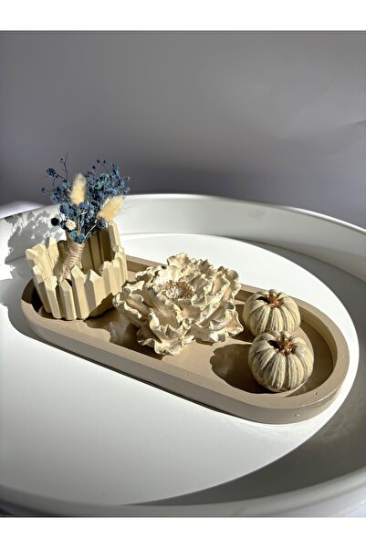 SEMY STORE Sunum Tepsisi, Mumluk, Dekoratif Çiçek, Dekor Seti, Ev dekorasyon, Süs