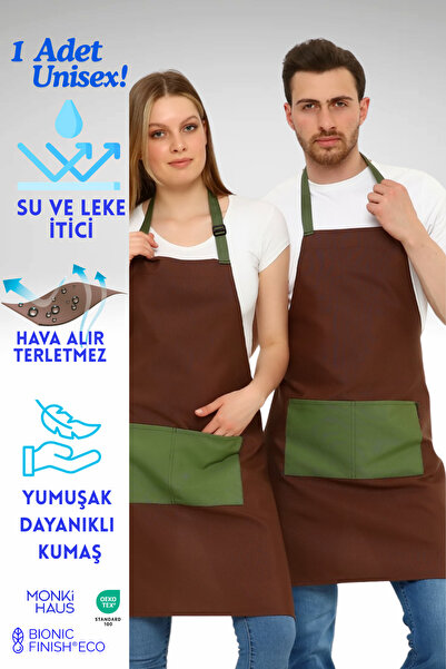 Monki Haus Mutfak Kafe Garson Barista Şef Aşçı Çiçekçi Seramik Tattoo Önlük S...
