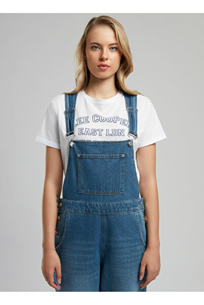 Lee Cooper Mom Fit Women's Salopet 252 Lcf 125001 Flowers Denim