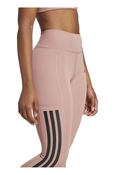adidas Optime 3 Stripes Full Length Women's Pink Training Tights