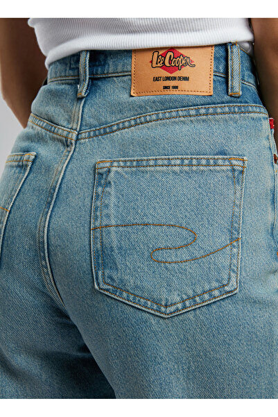 Lee Cooper Pantaloni din denim pentru femei cu talie înaltă, cu picioare drepte, 252 LCF 121001 CLARA LIGHT BLUE