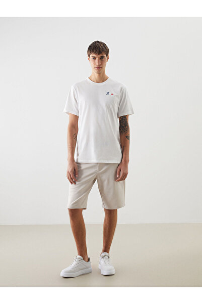 LC Waikiki New Season Text Printed Ανδρικό χτενισμένο βαμβακερό μπλουζάκι - S60088Z8