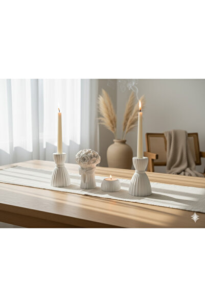 Momenti di Passione Dekoratif Şamdan Seti & Çiçek Buketi & Tealight Mumluk | ...