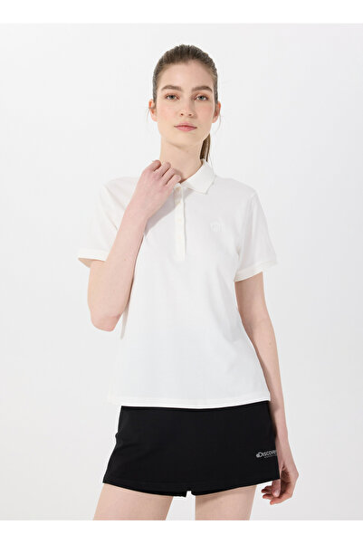 Discovery Expedition D5SL-TST3598 Beyaz Düz Kadın Polo T-Shirt