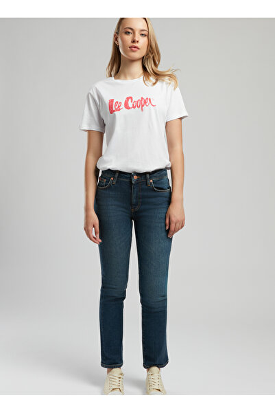 Lee Cooper Yüksek Bel Düz Paça Standart Mavi Kadın Denim Pantolon 252 LCF 121005 SUSIE ROXY COP MID