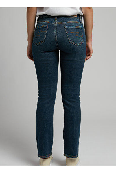 Lee Cooper Yüksek Bel Düz Paça Standart Mavi Kadın Denim Pantolon 252 LCF 121005 SUSIE ROXY COP MID