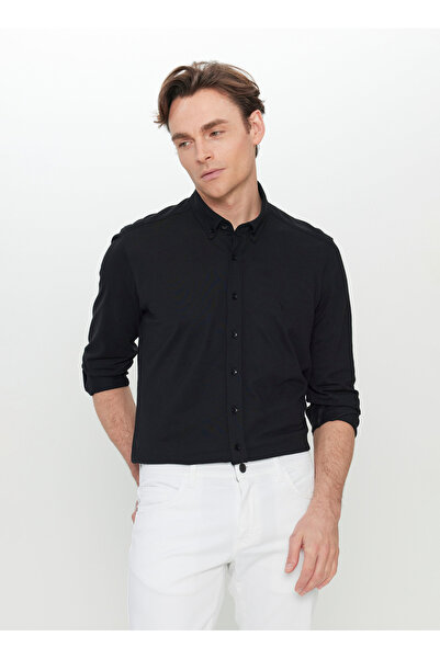 ALTINYILDIZ CLASSICS Altınyıldız Classics Slim Fit Μαύρο Ανδρικό Πουκάμισο με...