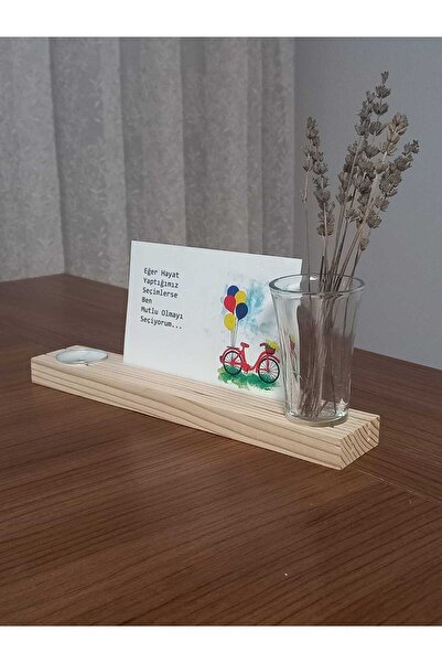 Tiydem Suport pentru carduri de birou cu suport pentru lumânări și mini vază