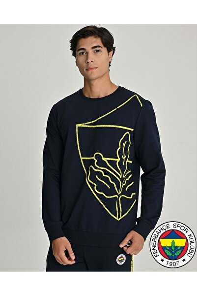 Fenerbahçe S.K. 25/26 Sezon Tribün All Over Baskı Logolu Erkek Sweatshirt LAC...