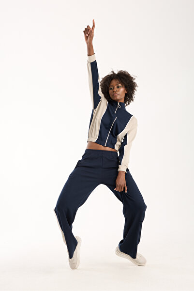 Zula Moda URBNFIT Set de trening pentru femei, cu fermoar, cu blocuri de culoare, cu croiala relaxată / Trening pentru femei