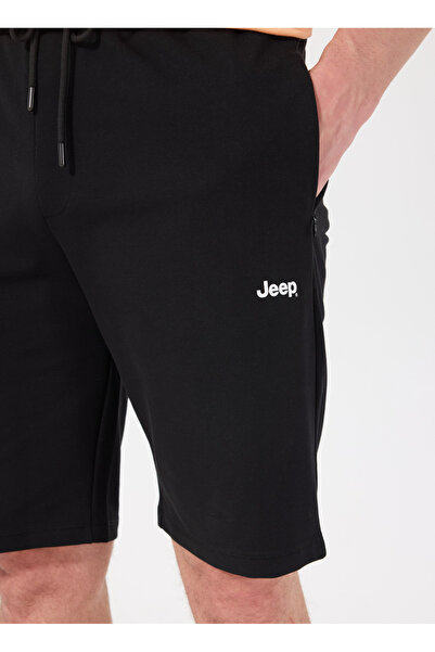 Jeep Siyah Erkek Basic Düz Sweat Şort J5SM-SHT7252