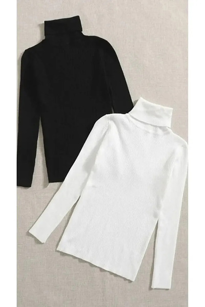 Cosy&Chic Thick Sweater 2-Piece Ready-To-Wear Pack Seasonal Savior Piece Cotton Turtleneck Ribbed Slimfit