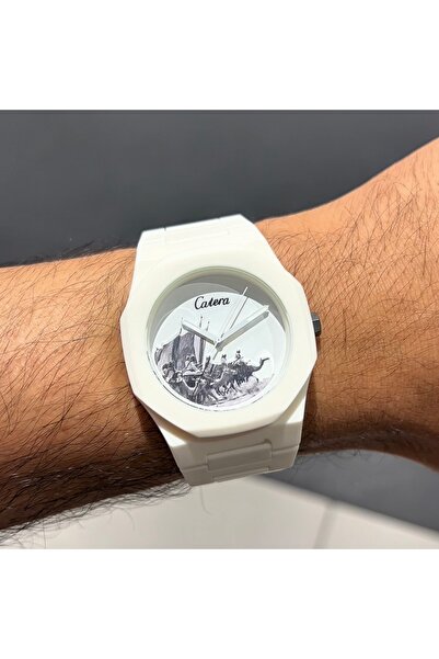 catera Men's white carbon fiber watch