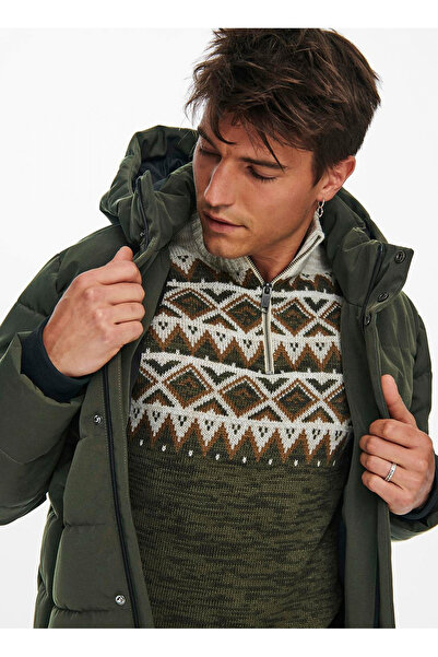 Only & Sons Темно-зелений чоловічий пуховик ONSCAYSON PUFFA OTW NOOS