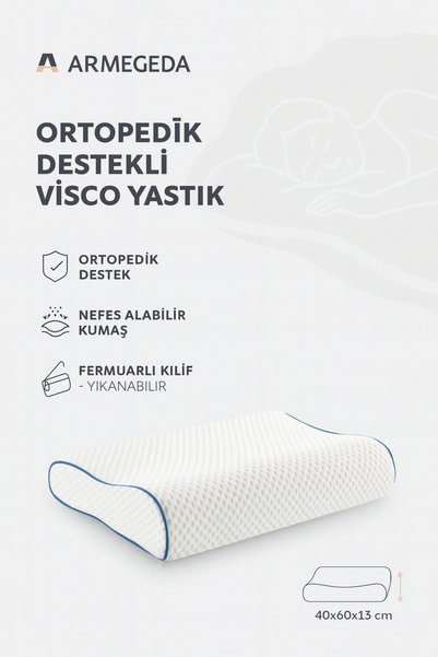 Armegeda Pro Pt2014 Orthopedic Visco Pillow with Neck Support, Ergonomic, Health, Comfort, Sleeping Pillow