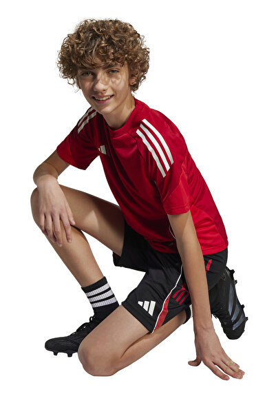 adidas Bağlamalı Bel Normal Siyah - Kırmızı - Beyaz Erkek Çocuk Şort JI6487-TIRO25C TR SHOY