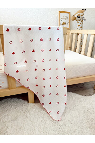 Cloudy موسلين متعدد الأغراض 09- قلب فارغ 80×90 سم للأطفال والرضع وحديثي الولا...