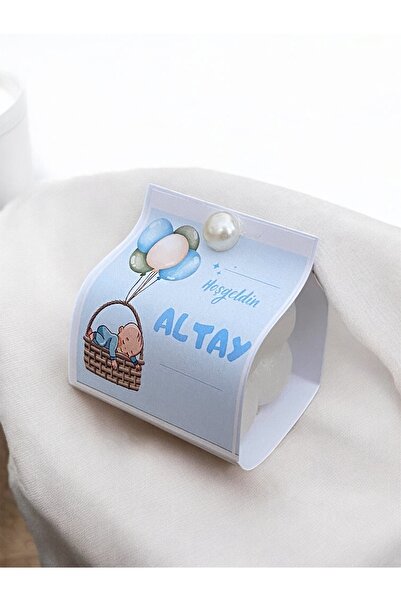 Biepoksi Bebek Hediyelik Kız Erkek Isme Özel Bubble Mum Kartlı 10 Adet