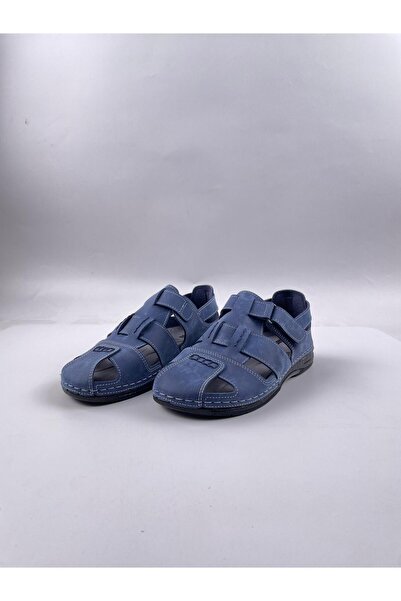 Tigerline Men's Sandals - Blue/Navy Blue Nubuck - Comfort Supported Structure Stylish Design Soft Sole